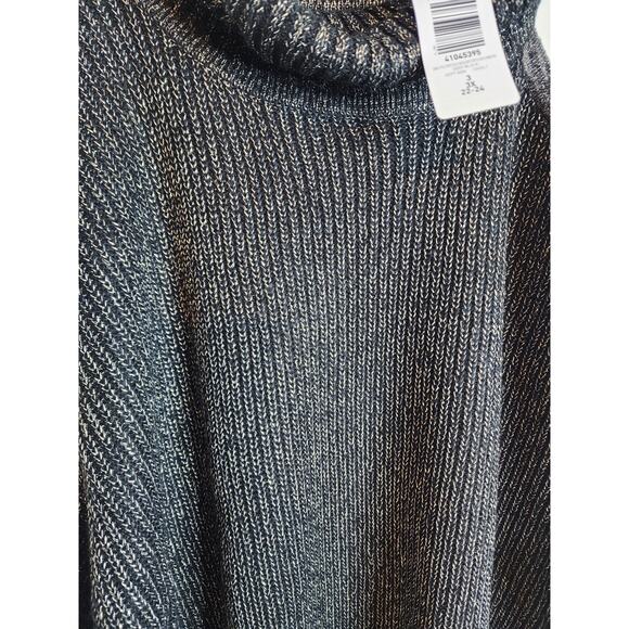 Torrid Lurex Cable Pullover Cold Shoulder Turtle Neck Sweater, NWT, 3X - Picture 3 of 8
